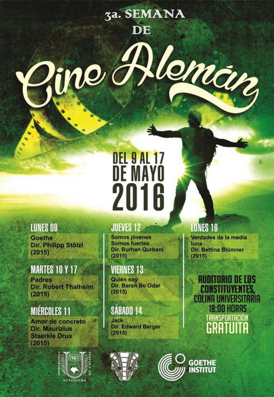  Presenta UNACH la 3ª. Semana de Cine Alemán del 9 al 17 de mayo