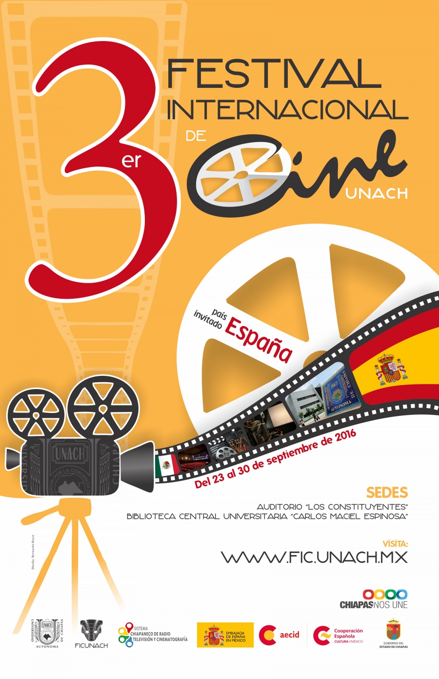 Continúa abierta la convocatoria para ser parte del 3er. Festival Internacional de Cine de la UNACH
