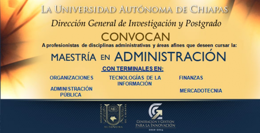 Promueve UNACH Maestría en Administración  