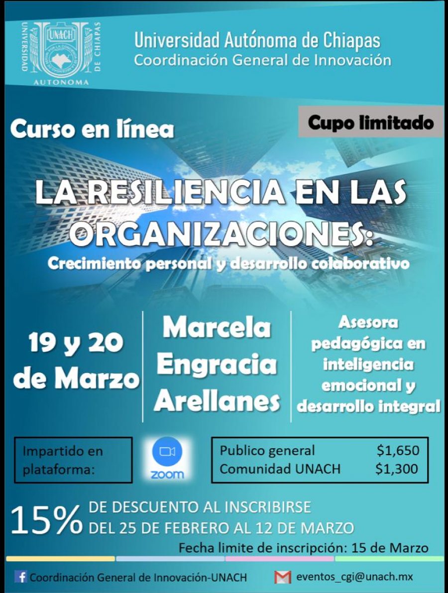 Ofrece UNACH el curso Resiliencia en las Organizaciones
