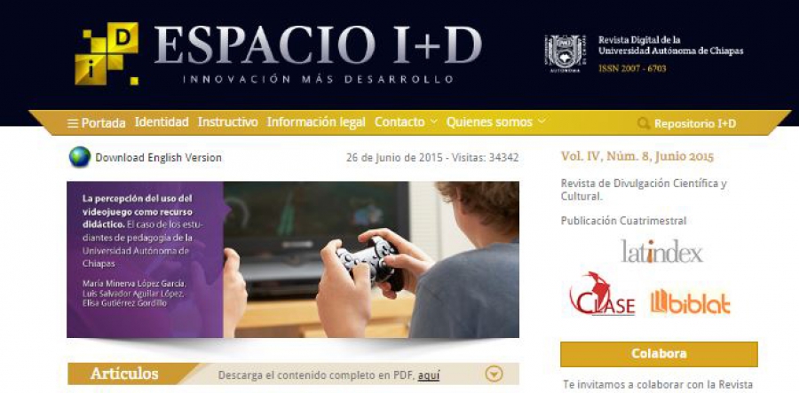 Publica UNACH el octavo número de la Revista Digital Espacio I+D