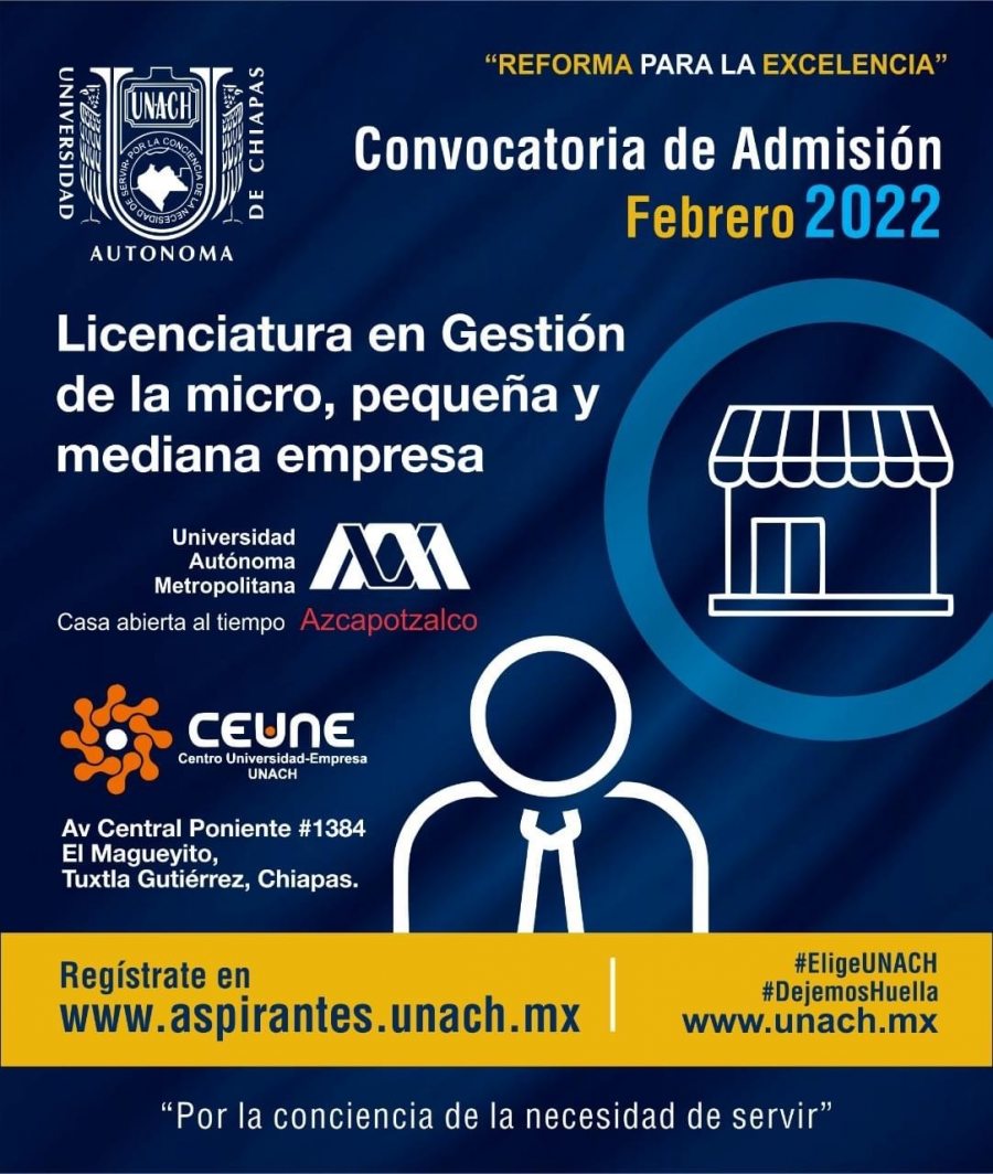 Ofrece UNACH y UAM  la  Licenciatura en Gestión de la Micro, Pequeña y Mediana Empresa en la modalidad a distancia