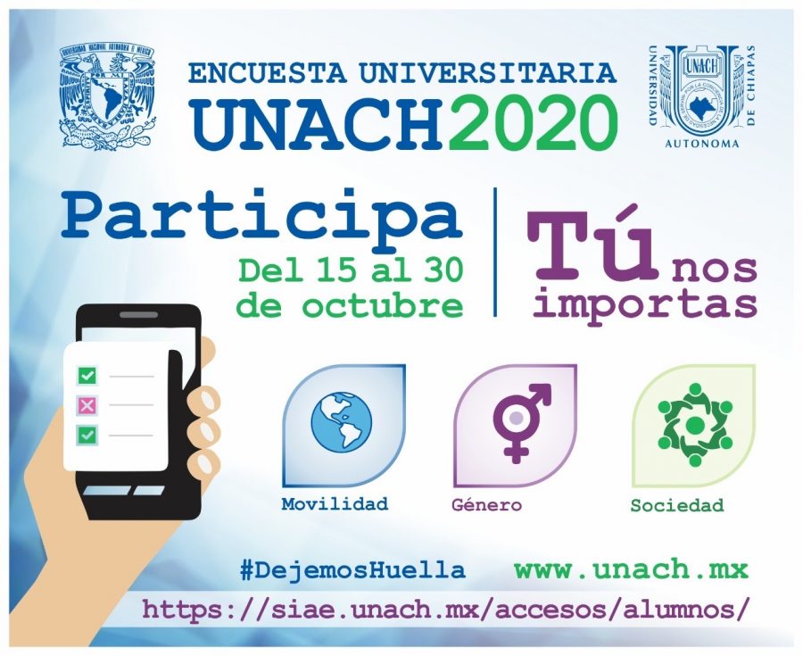 Realiza UNACH con apoyo de la UNAM encuesta sobre movilidad, género y situación social a su comunidad estudiantil