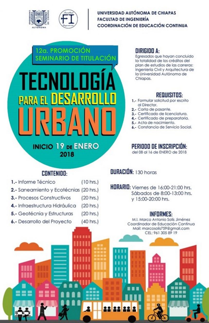 Mantiene UNACH abierta convocatoria para Seminario de Titulación de Ingeniería Civil y Arquitectura