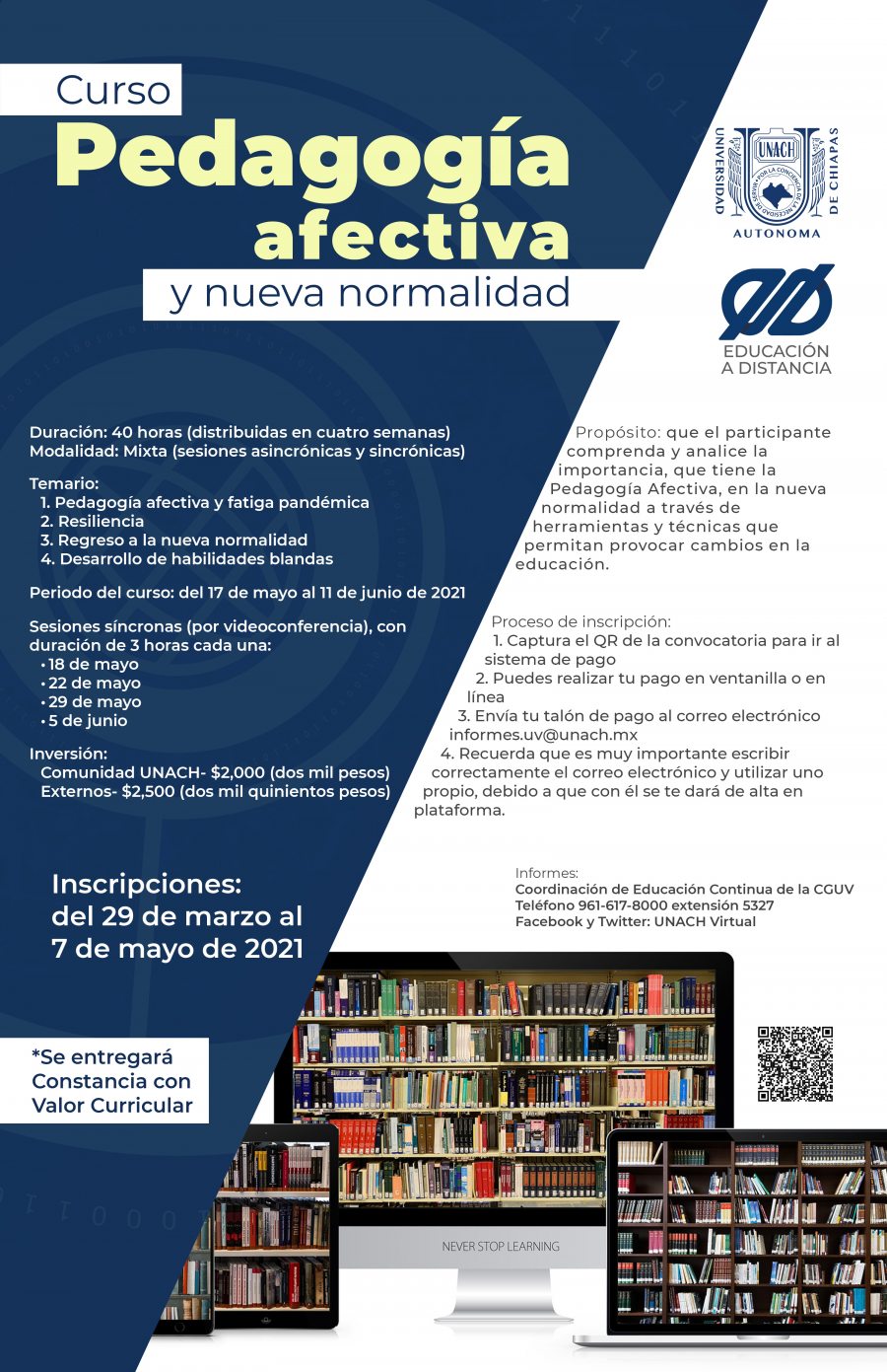 Oferta UNACH Virtual el curso denominado Pedagogía afectiva y nueva normalidad