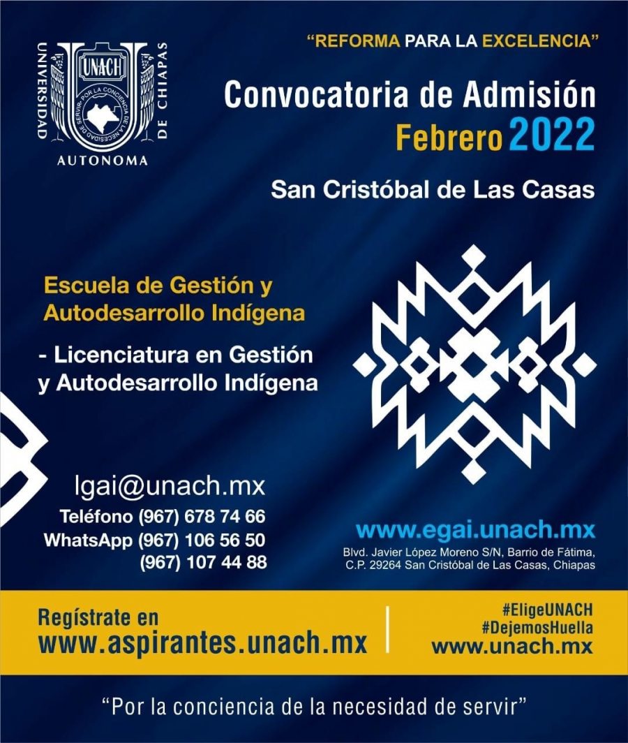 Lanza UNACH convocatoria para Licenciatura en Gestión y Autodesarrollo Indígena