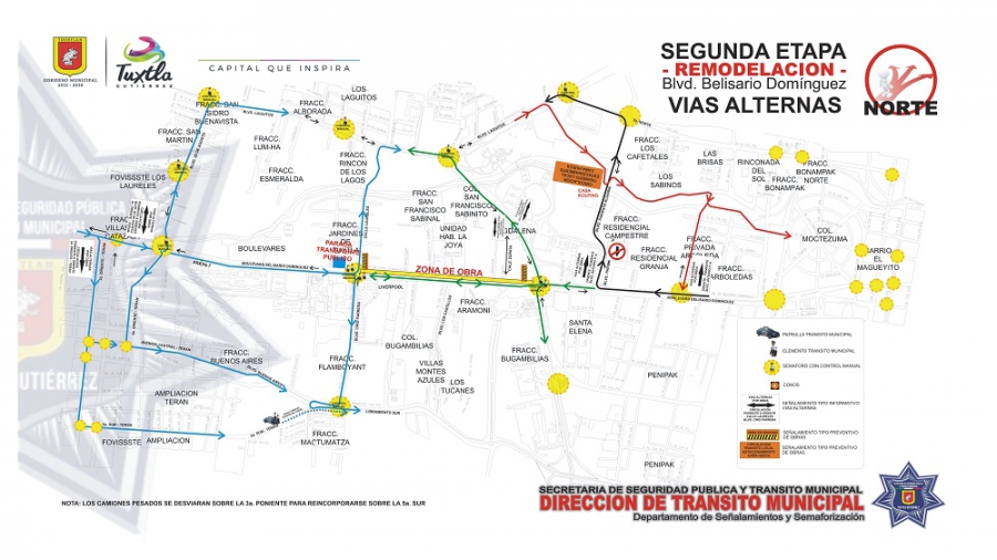 Exhortan a la comunidad UNACH a tomar medidas preventivas ante los trabajos que se realizan en el boulevard Belisario Domínguez