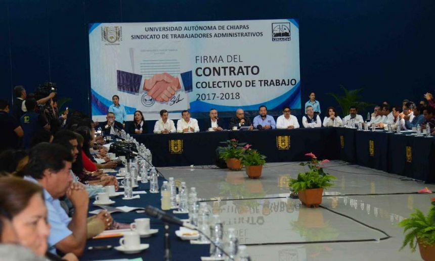 Suscribe Administración Central de la UNACH el Contrato Colectivo de  Trabajo con el Sindicato de Trabajadores Administrativos