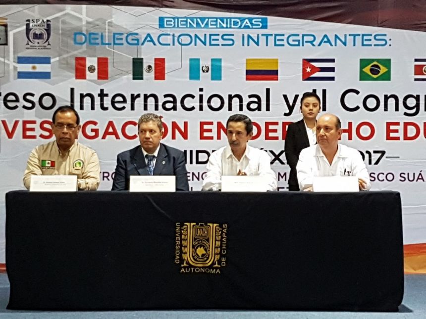 Es UNACH sede del V Congreso Internacional y II Congreso Nacional de Investigación en Derecho Educativo