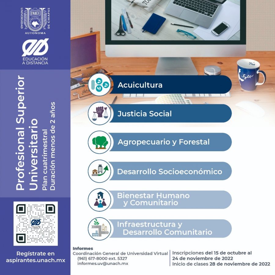 Amplía UNACH el periodo de inscripción al Profesional Superior Universitario