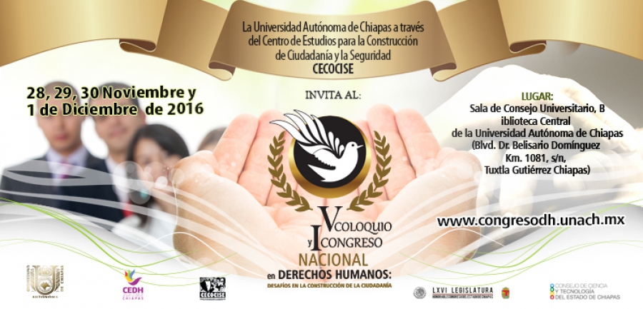 Organiza UNACH  el V Coloquio y I Congreso Nacional en Derechos Humanos