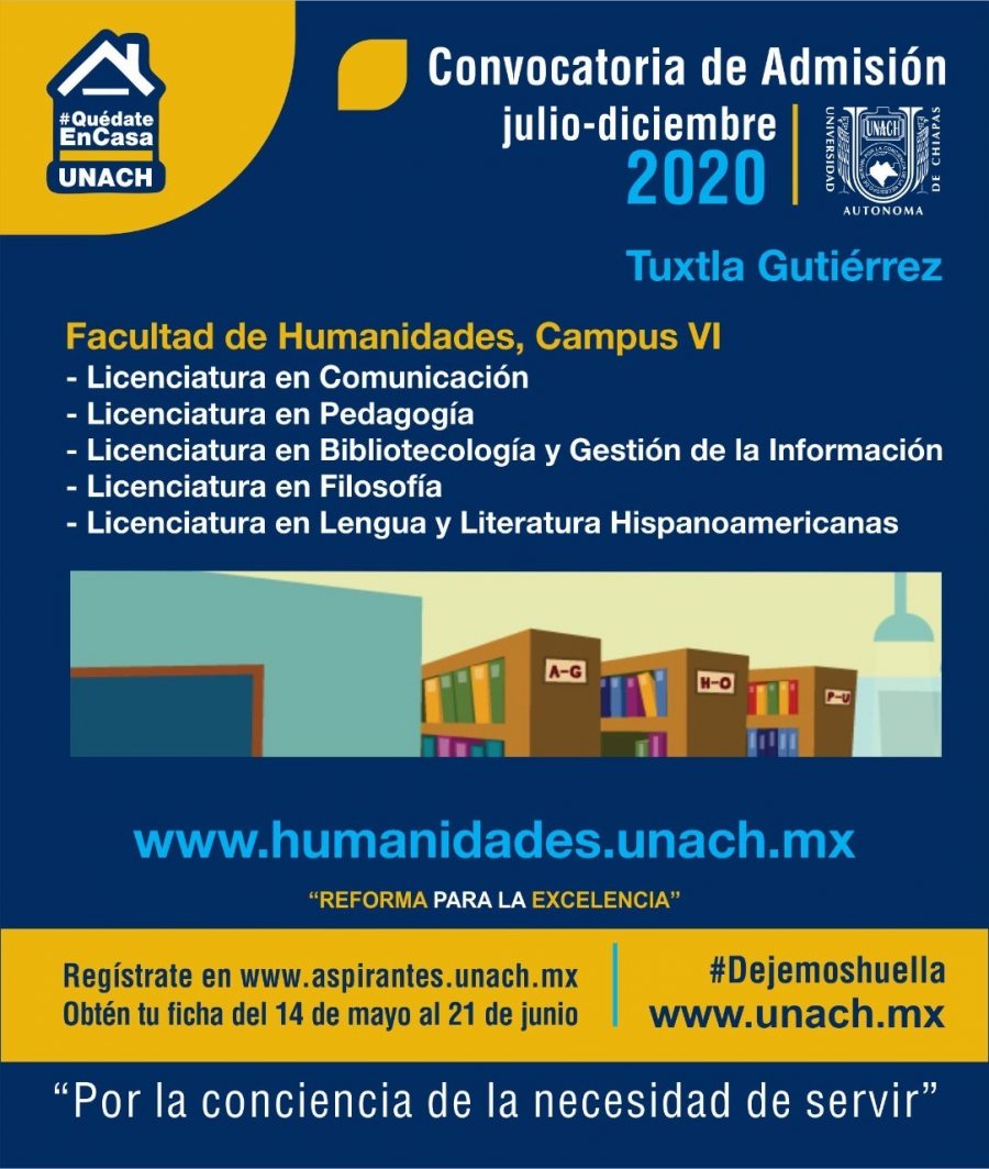 La Licenciatura en Filosofía, una opción en la convocatoria del examen de admisión de la UNACH