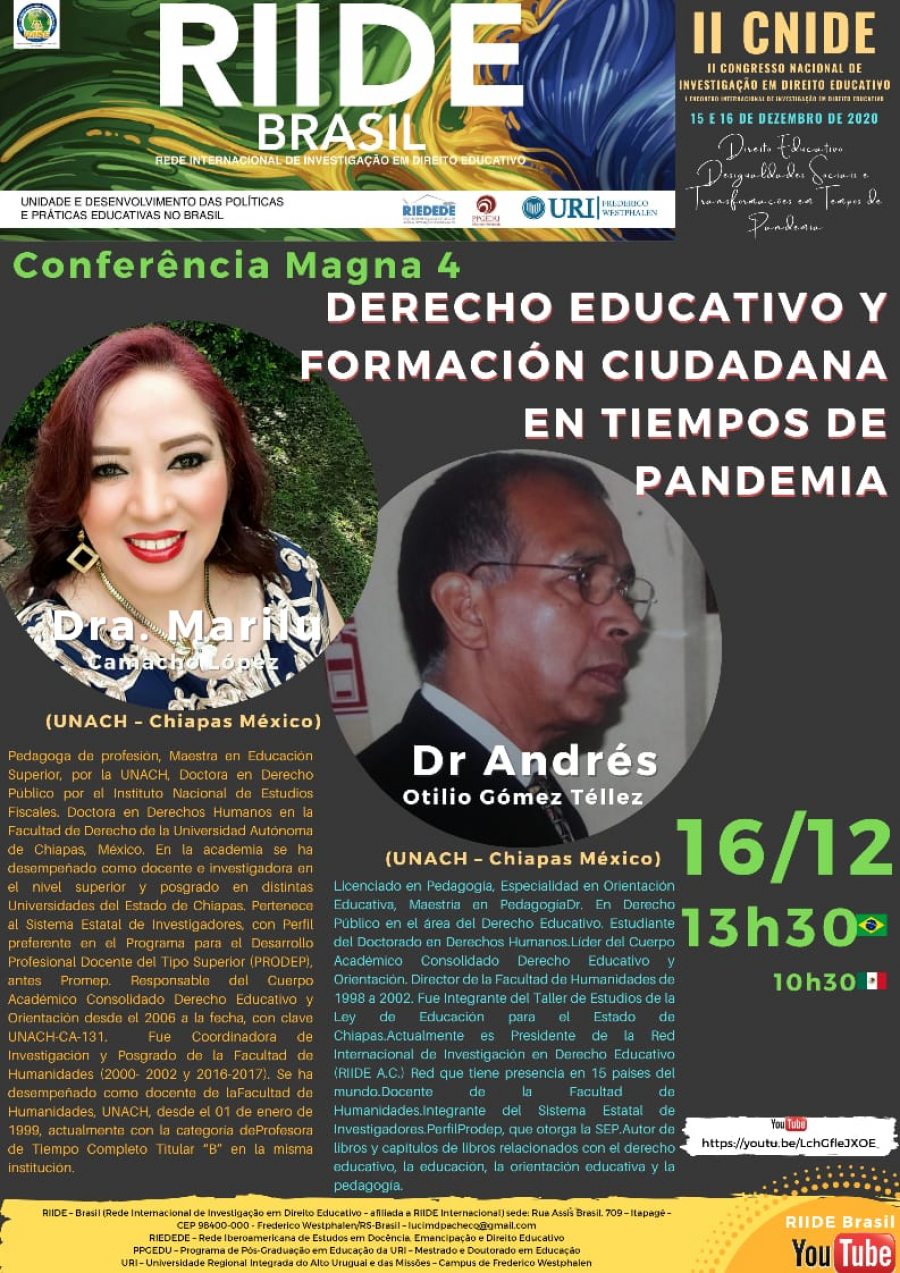 Académicos de la UNACH participan  como ponentes  magistrales en evento internacional organizado por una institución brasileña