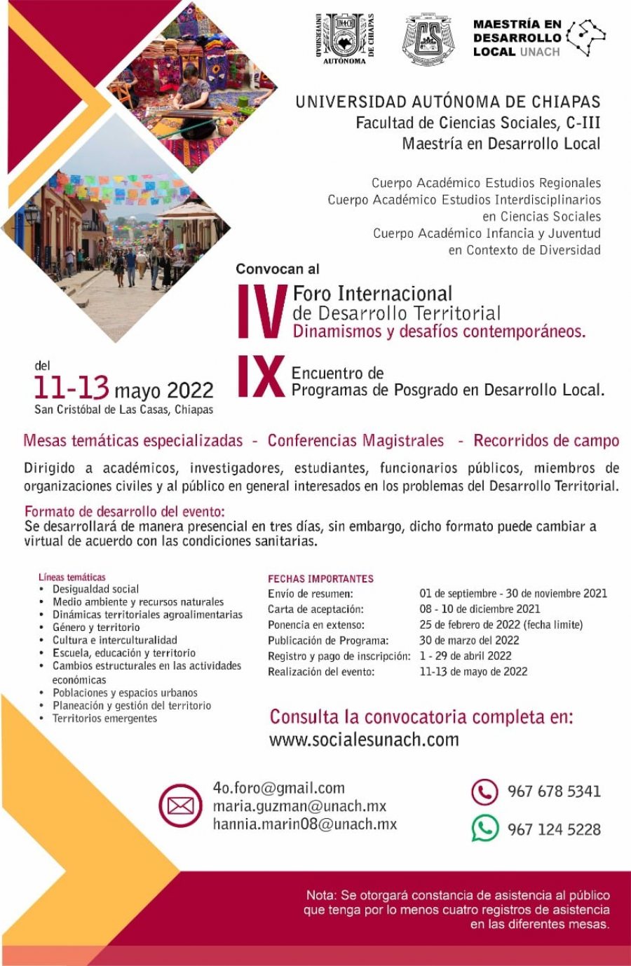 Organiza UNACH Foro Internacional de Desarrollo Territorial