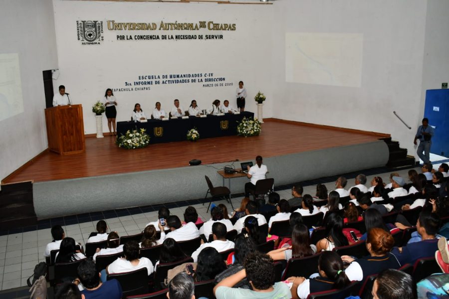 En el Campus IV Rindió su tercer informe de actividades lo directora de la Escuela de Humanidades de la UNACH