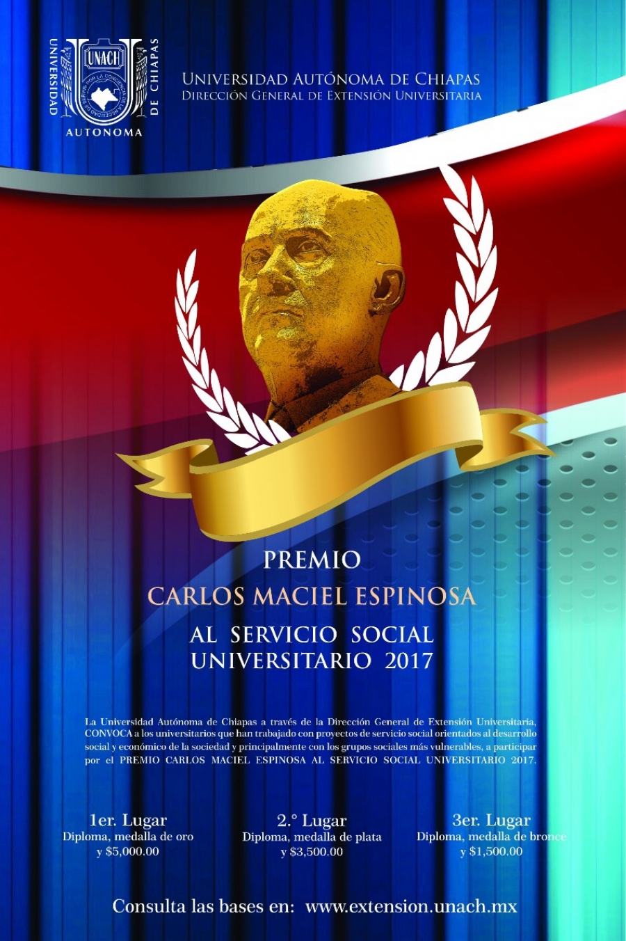 Convoca UNACH  a participar en la convocatoria  del Premio Carlos Maciel Espinosa al Servicio Social Universitario 2017