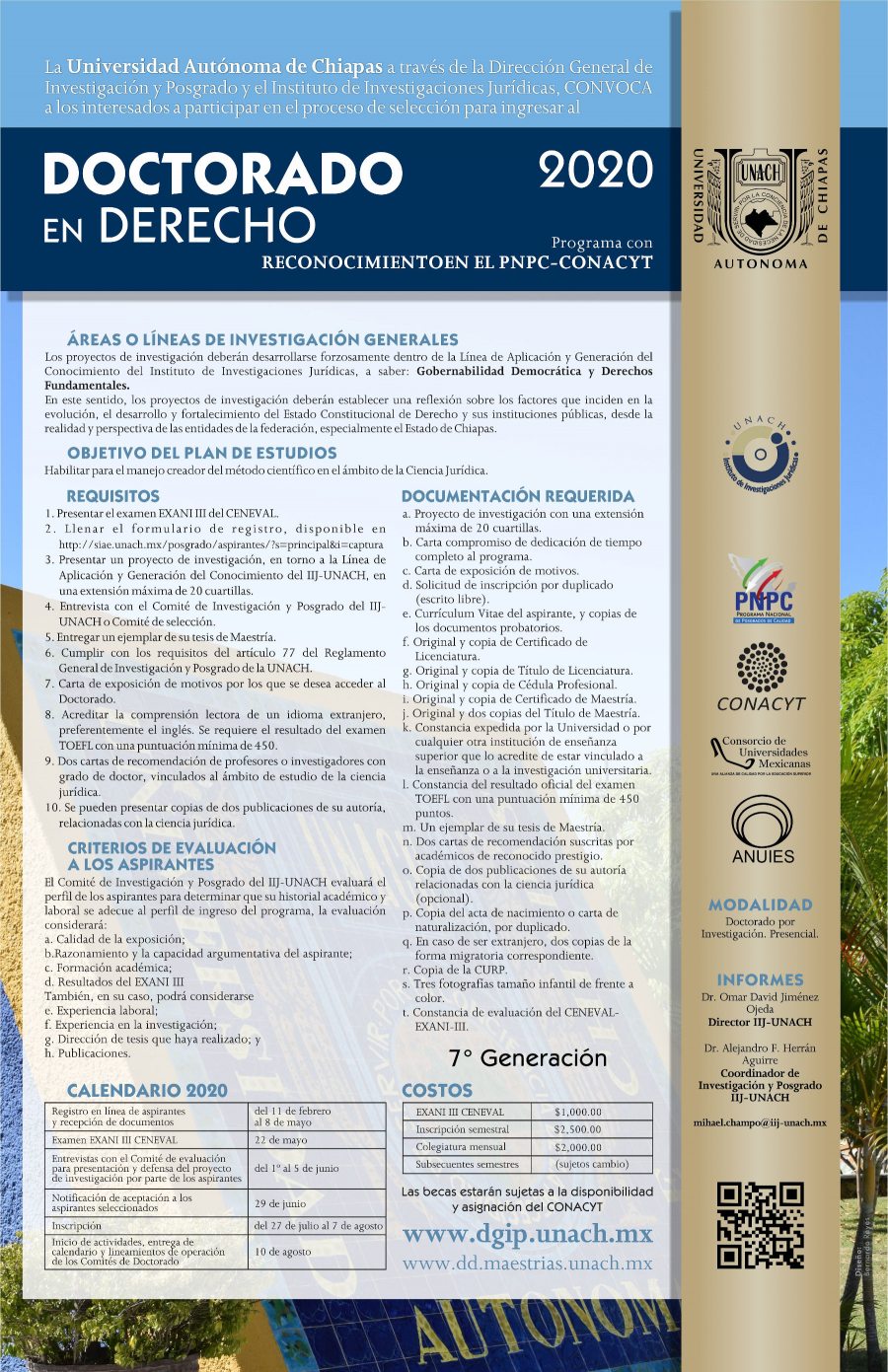 Oferta UNACH Doctorado en Derecho avalado por el CONACYT