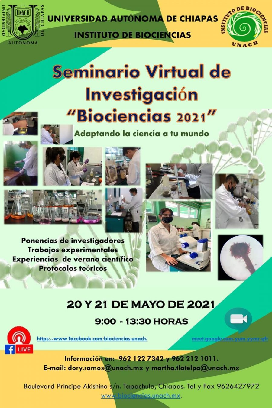Realizará UNACH Seminario Virtual de Investigación “Biociencias 2021”