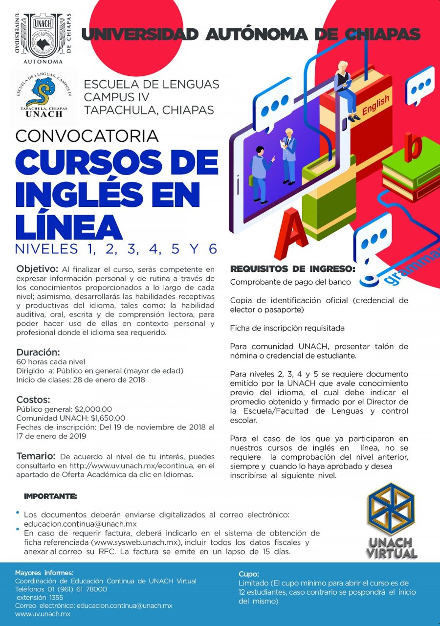 Oferta UNACH Cursos de Inglés en Línea