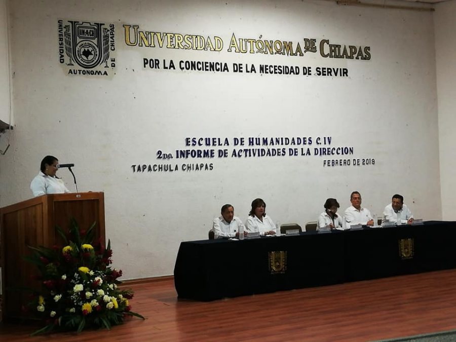 Rindió su segundo Informe de Actividades la directora de la Escuela de Humanidades Campus IV UNACH