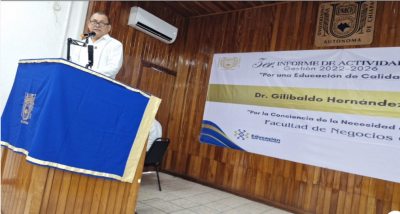 Rindió su Tercer Informe de Actividades el director de la Facultad de Negocios de la UNACH Campus Tapachula