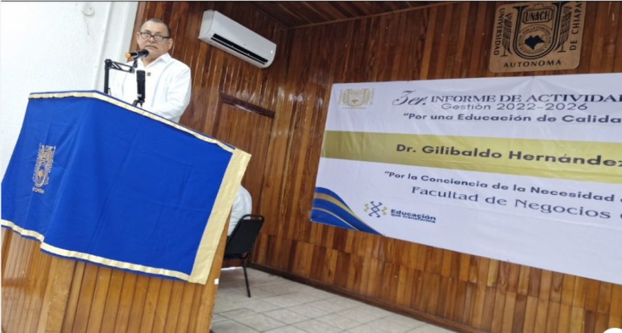 Rindió su Tercer Informe de Actividades el director de la Facultad de Negocios de la UNACH Campus Tapachula