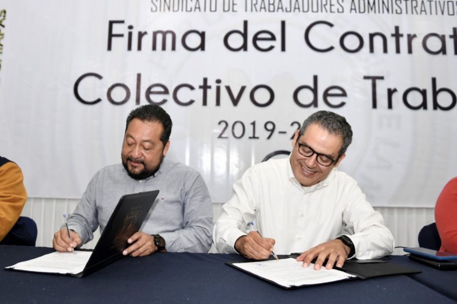 Firman UNACH y Sindicato de Trabajadores Administrativos (STAUNACH) el Contrato Colectivo de Trabajo 2020