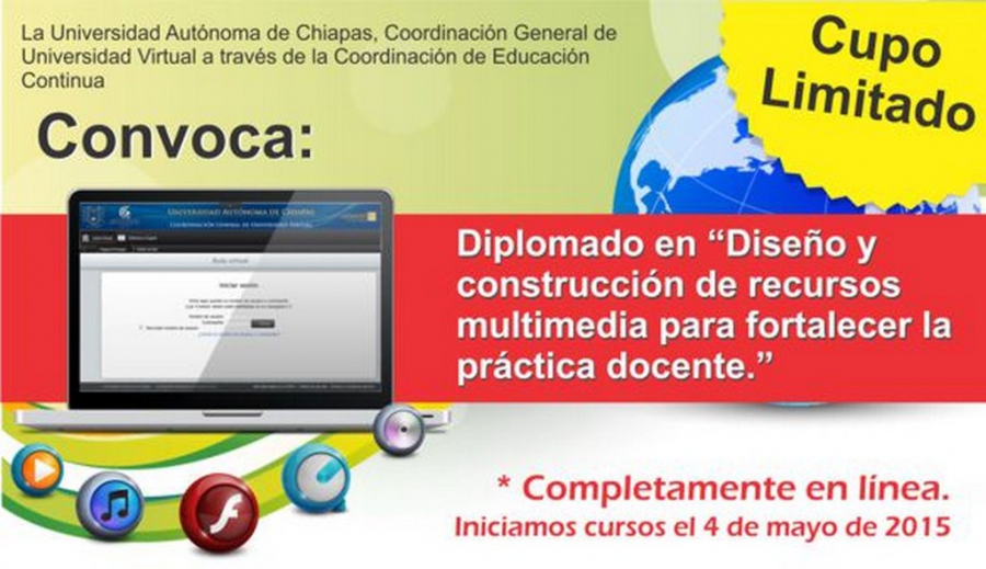 Oferta UNACH Diplomado en Diseño y Construcción de Recursos Multimedia para Fortalecer la Práctica Docente