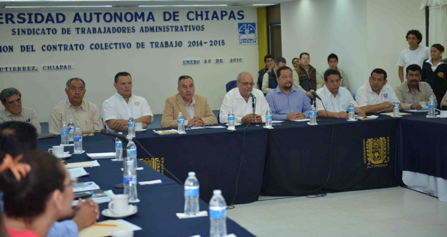 Inician directivos y Sindicato de Trabajadores Administrativos de la UNACH la revisión del Contrato Colectivo